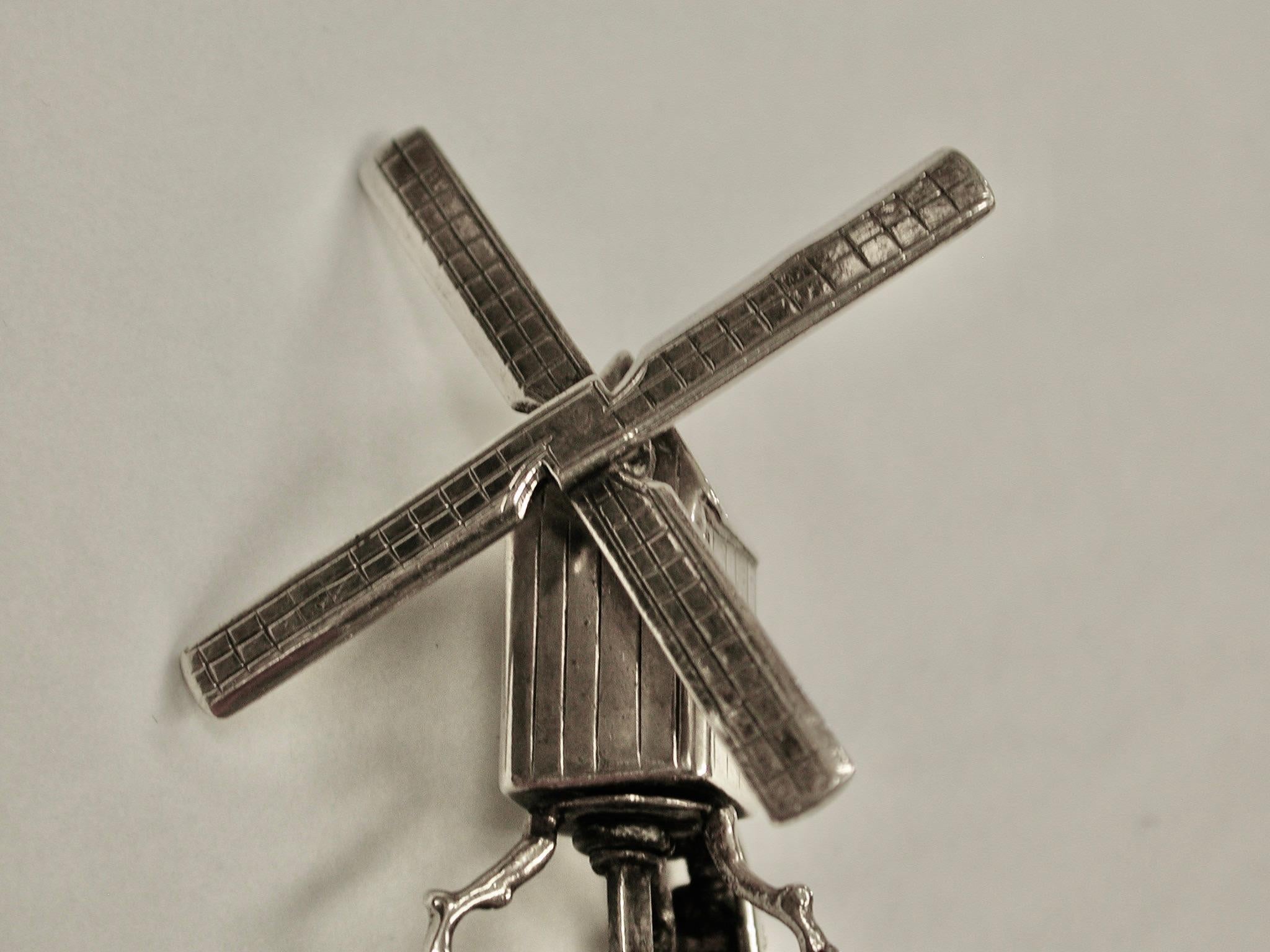 A Late 19th Century Silver Dutch Miniature Windmill Wager Cup, Circa 1890 6