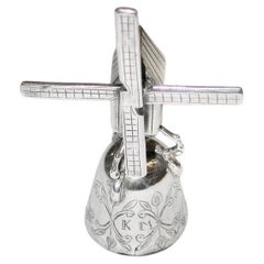 A Late 19th Century Silver Dutch Miniature Windmill Wager Cup, Circa 1890