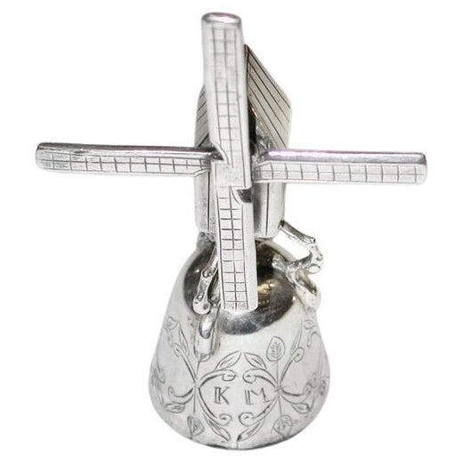 A Late 19th Century Silver Dutch Miniature Windmill Wager Cup, Circa 1890