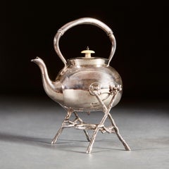 Late 19th Century Silver Plated Teapot on Stand by James Deakin & Sons