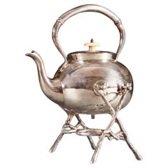 Late 19th Century Silver Plated Teapot on Stand by James Deakin & Sons