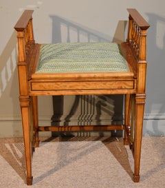 A Late 19th Century Stunning Solid Satinwood Piano Stool