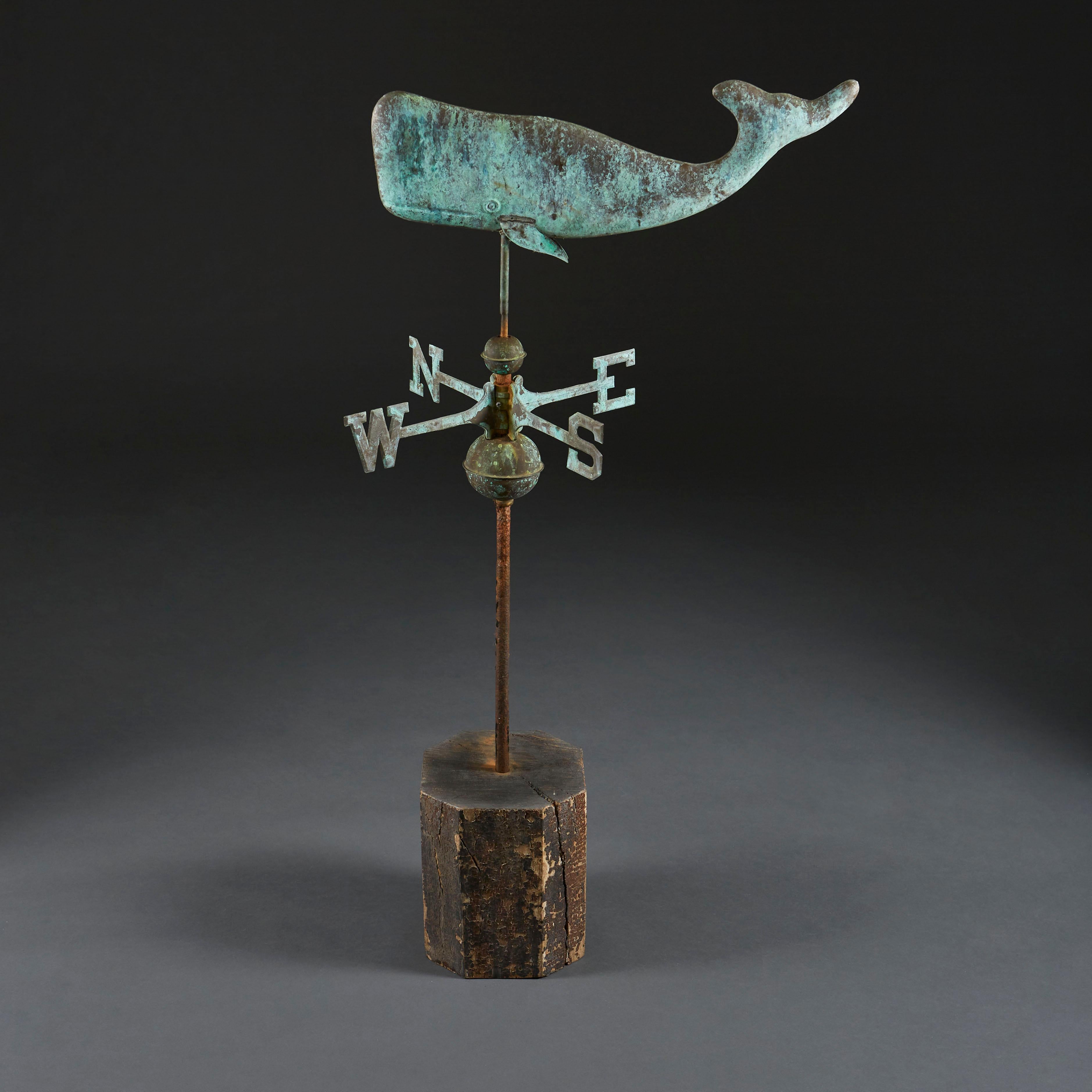 Late 19th Century Verdigris Weather Vane in the Form of a Sperm Whale In Good Condition In London, GB