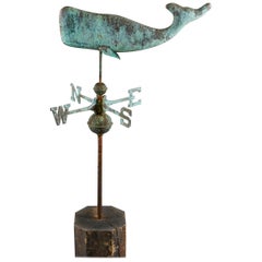 Late 19th Century Verdigris Weather Vane in the Form of a Sperm Whale