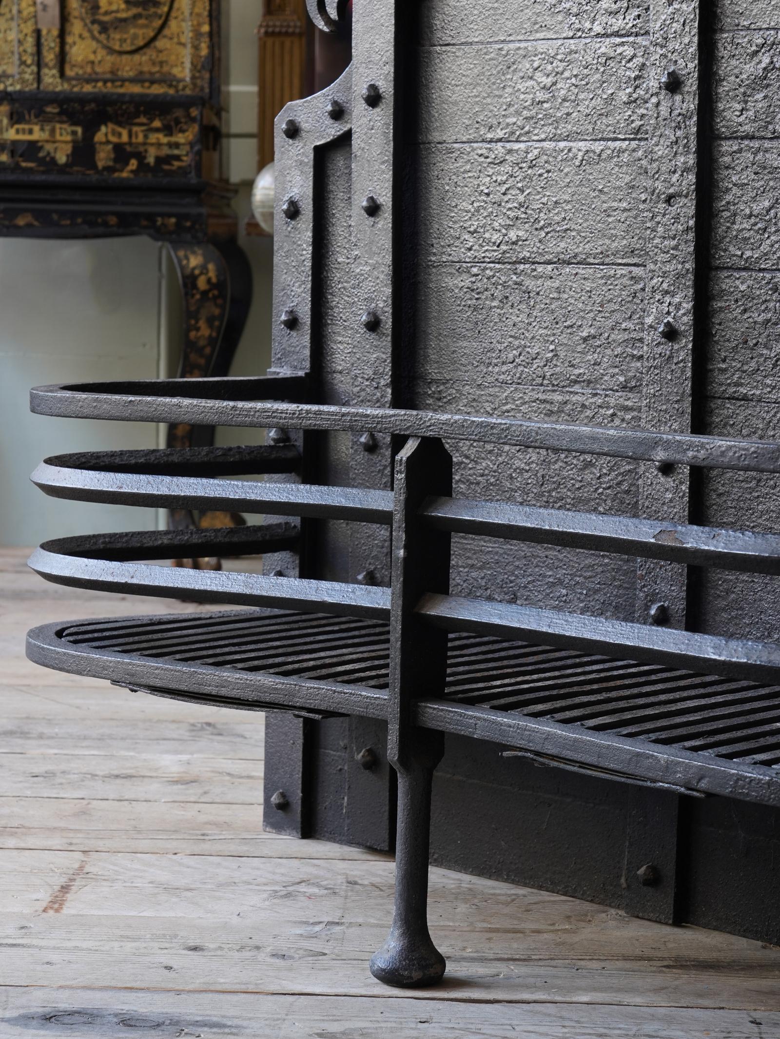 British Late 19th Century Wrought Iron Fire Grate