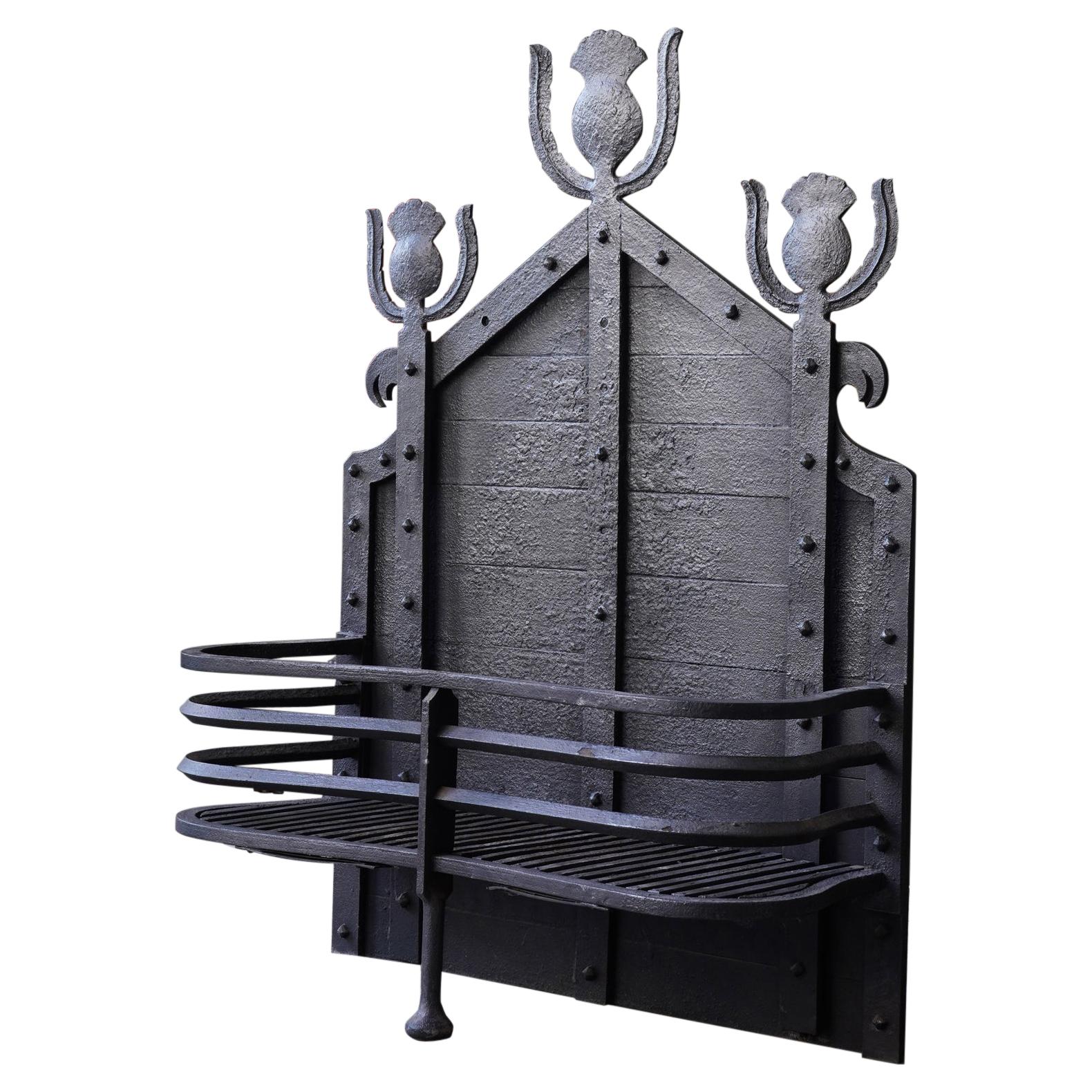 Period 20th Century Wrought Iron Fire Basket Grate For Sale at 1stDibs