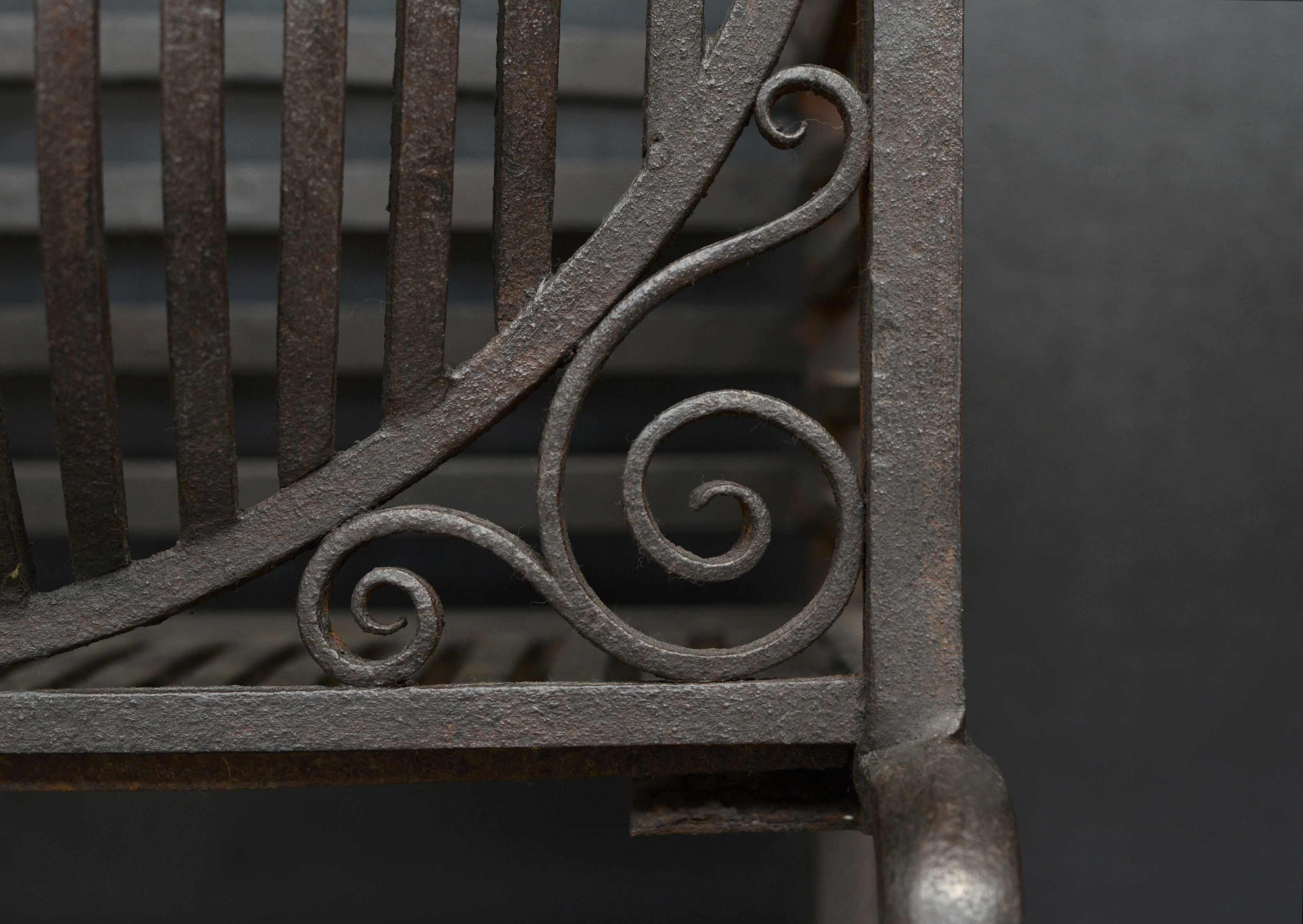 English Late 19th Century Wrought Iron Firebasket For Sale