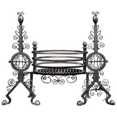 Late 19th Century Wrought Iron Firegrate from the Arts & Crafts Movement