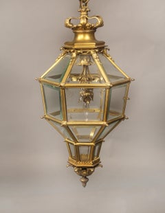 Late 19th/Early 20th Century Gilt Bronze and Glass ‘Versailles’ Hall Lantern