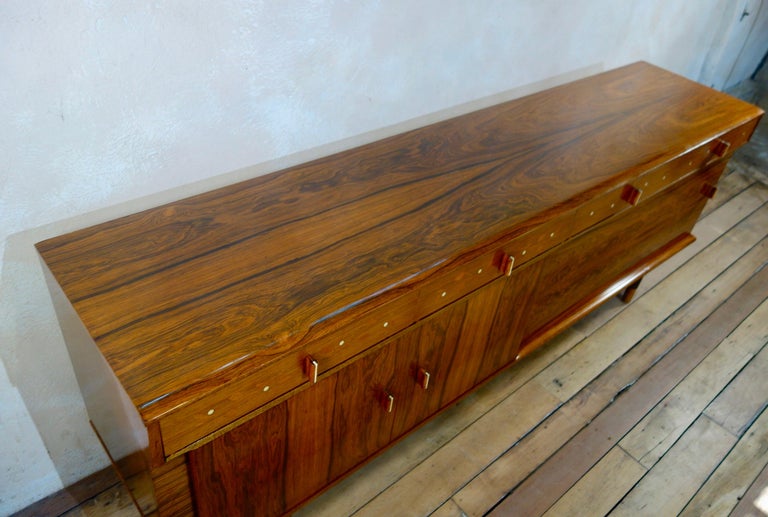 Late 20th Century Brazilian Rosewood Sideboard Credenza For Sale 8
