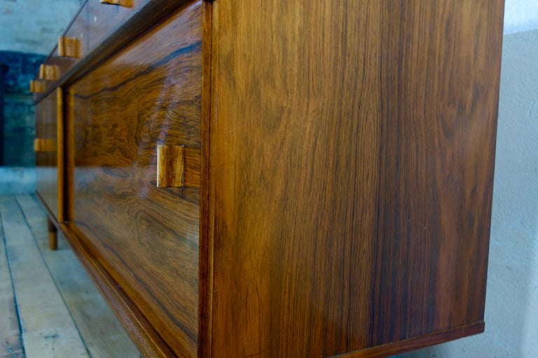 Late 20th Century Brazilian Rosewood Sideboard Credenza For Sale 12