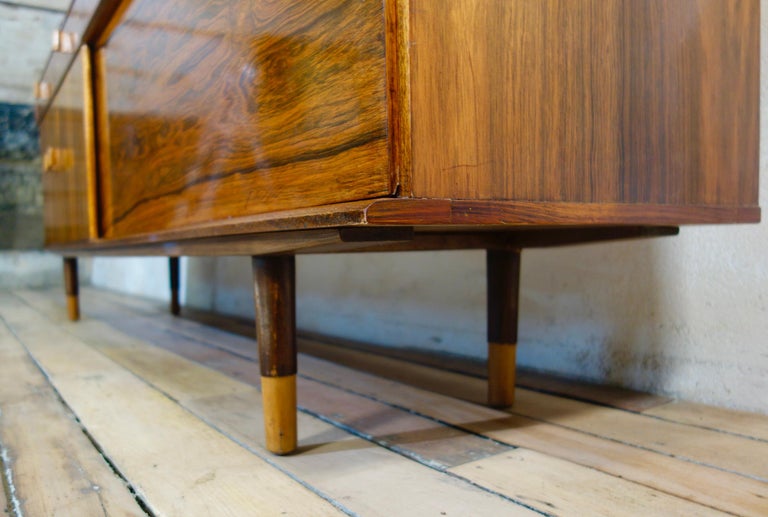 Late 20th Century Brazilian Rosewood Sideboard Credenza For Sale 13