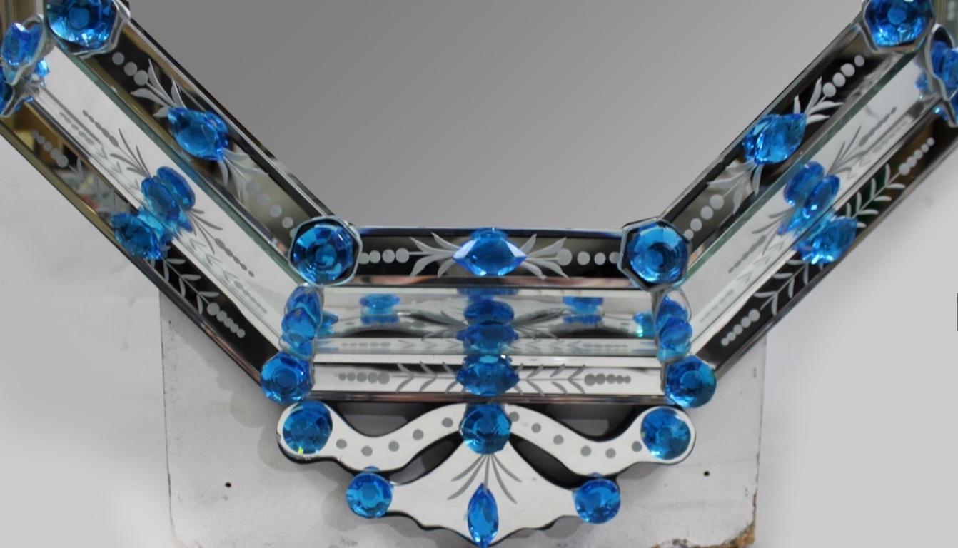 Art Glass A Late 20Th. Century A Pair Of Custom Made Venetian Mirrors For Sale