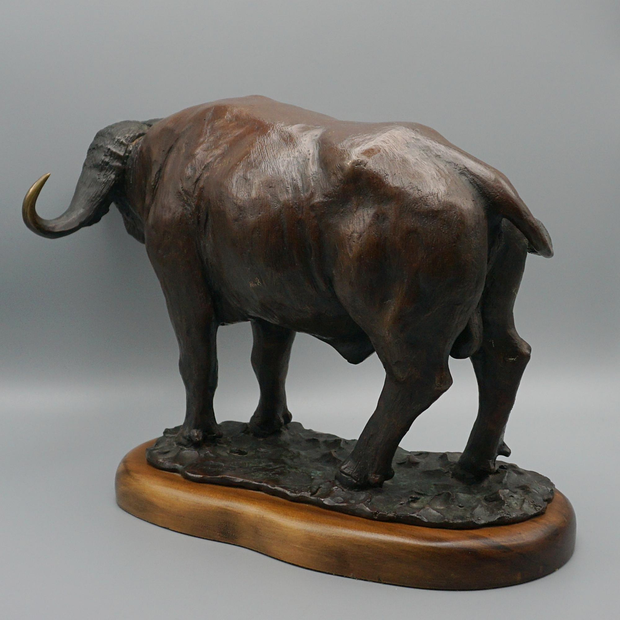 A Late 20th Century Bronze Sculpture of a Buffalo by Denis Mathews 1