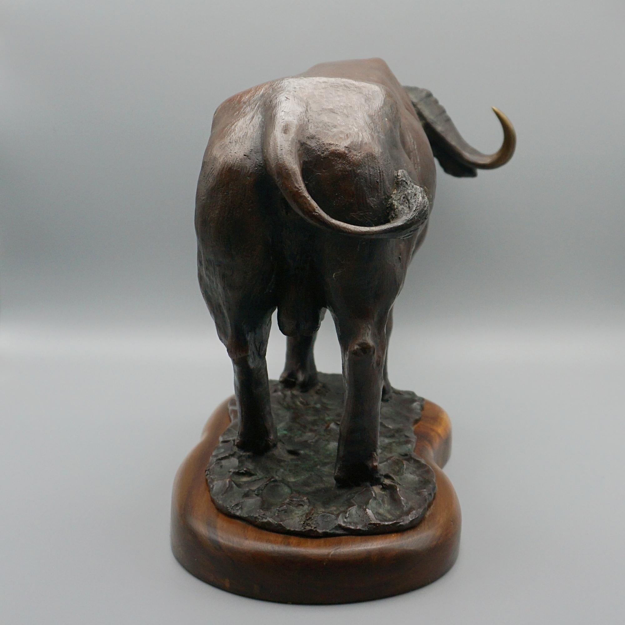 A Late 20th Century Bronze Sculpture of a Buffalo by Denis Mathews 2
