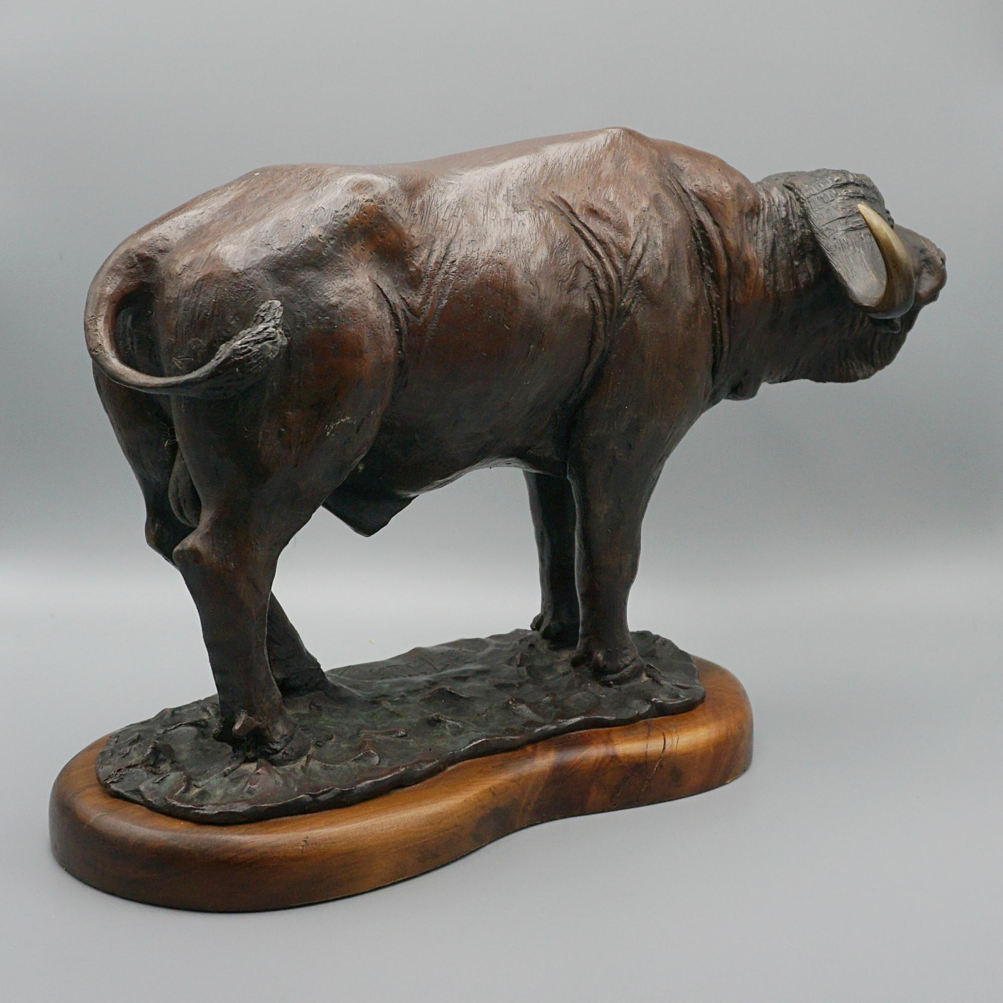 A Late 20th Century Bronze Sculpture of a Buffalo by Denis Mathews 3