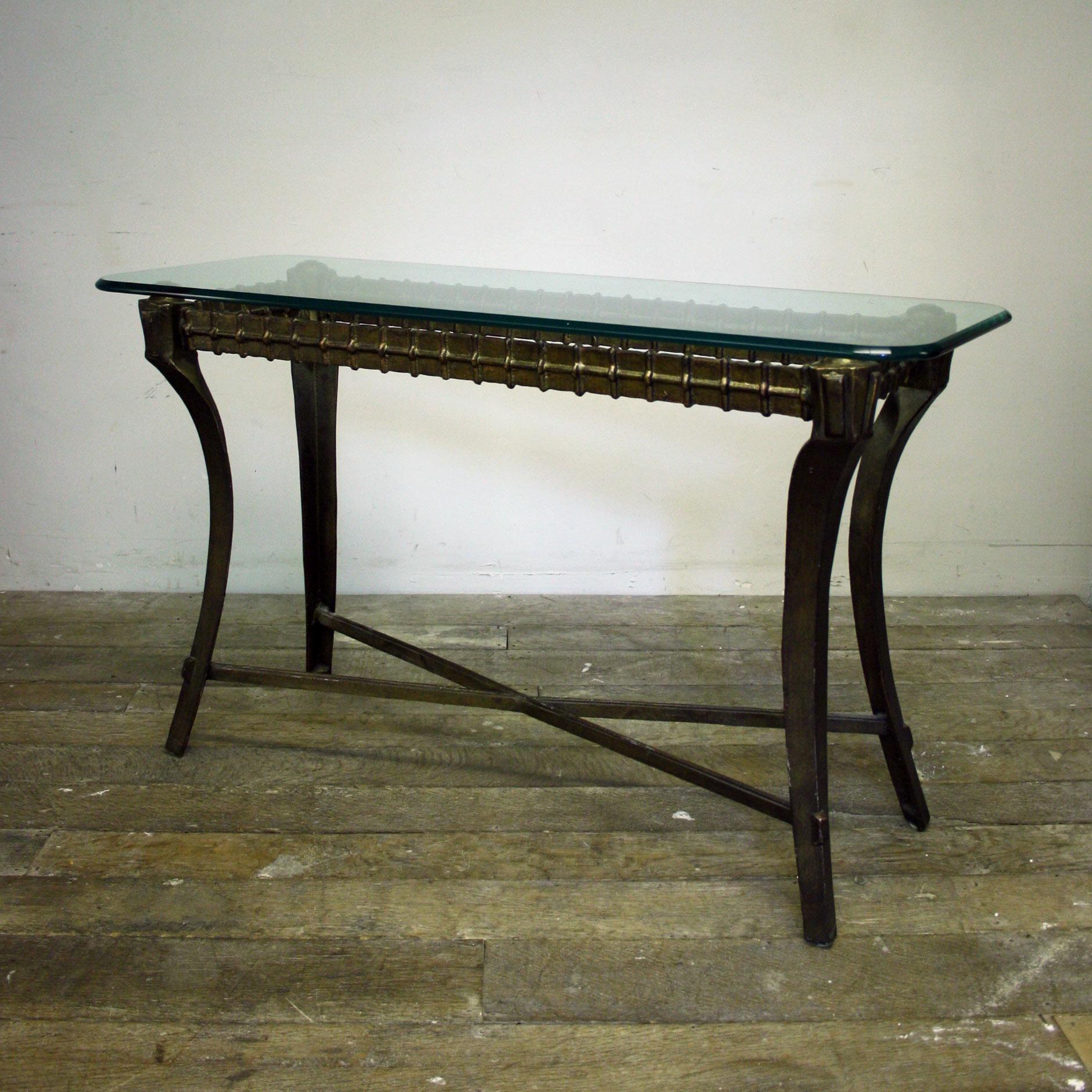 Metal Late 20th Century Brutalist Wall Console For Sale