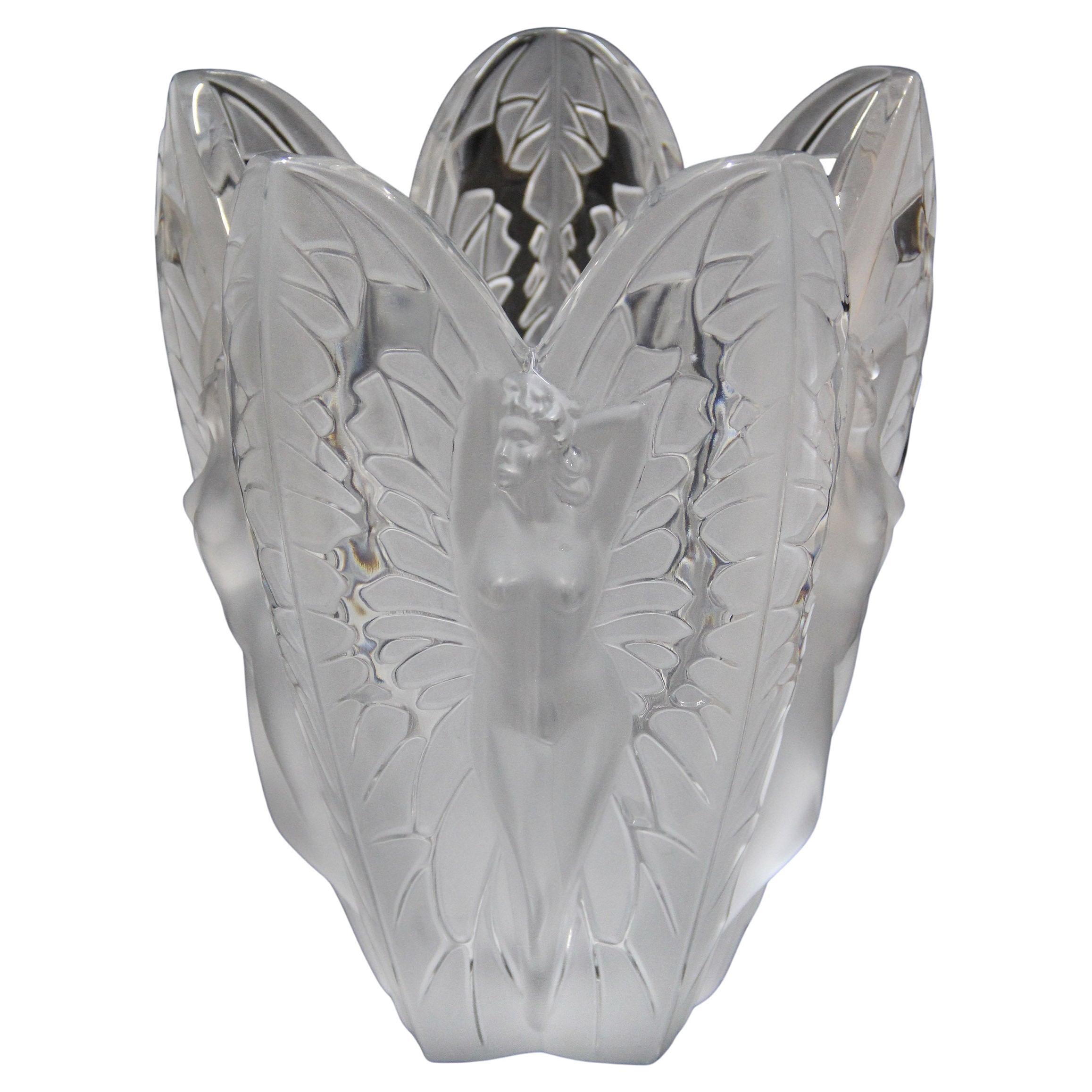 A Late 20th Century Crystal Chrysalide Vase By Lalique