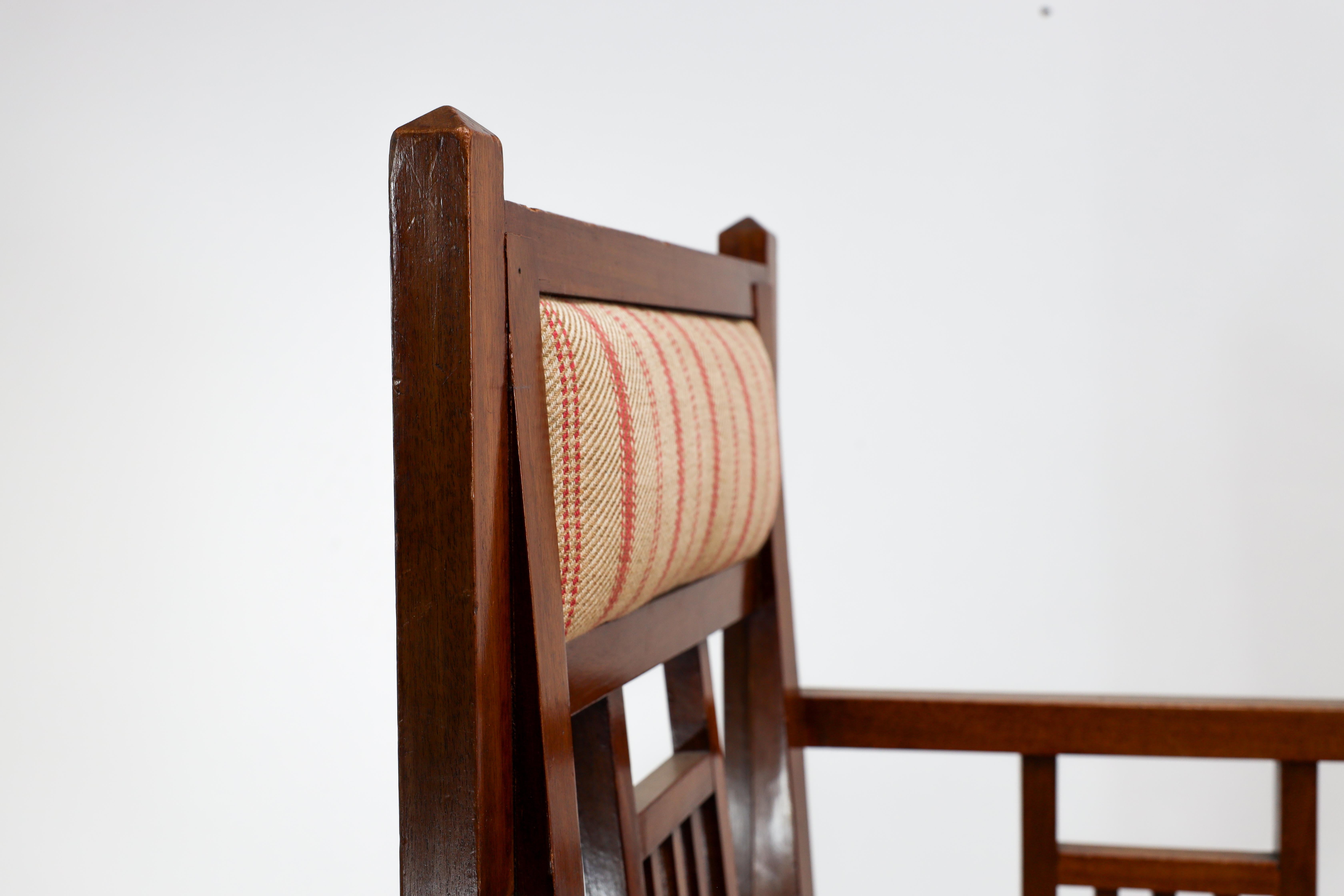 Bombay Art Furniture An Anglo-Japanese Walnut armchair with a double back leg. For Sale 5