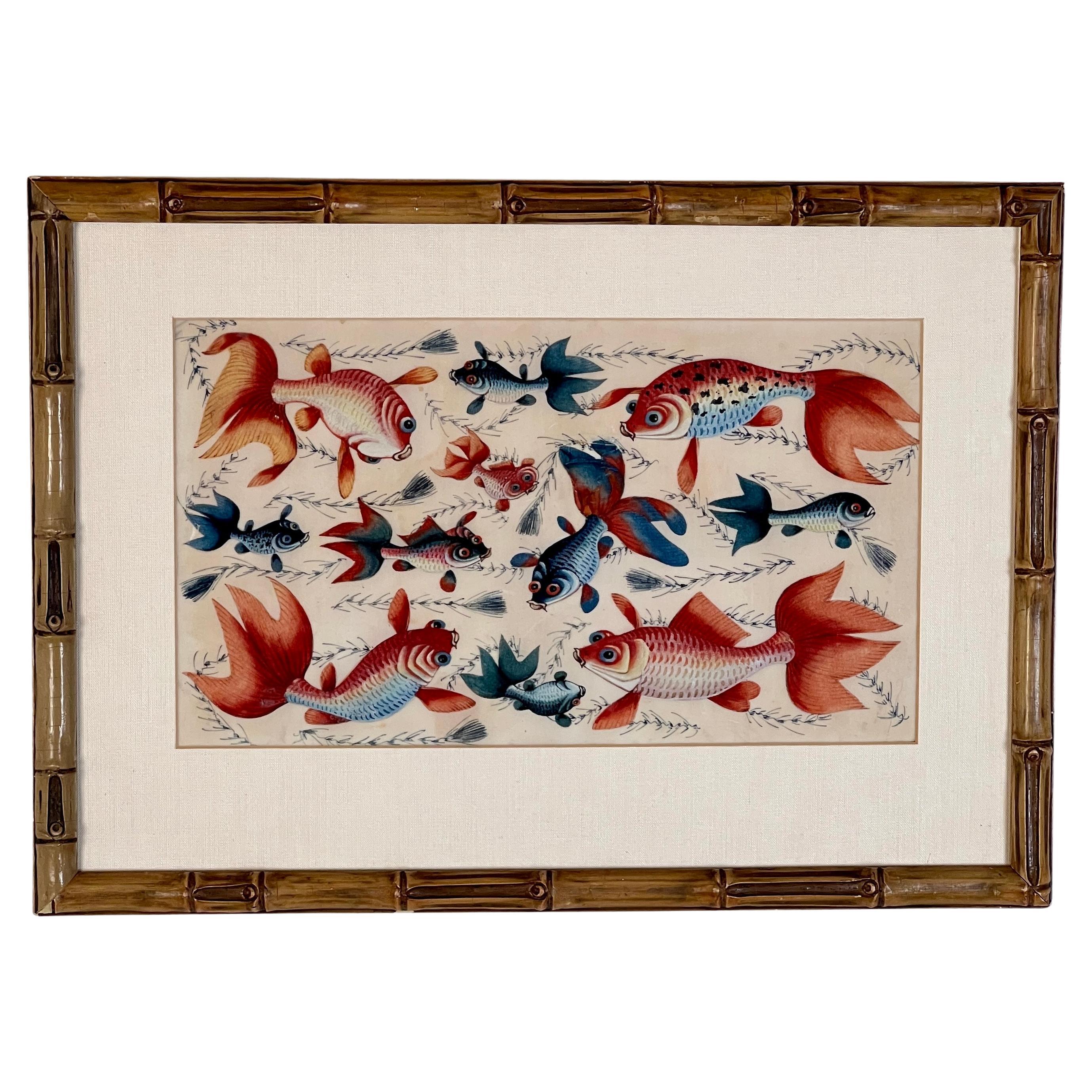 A Late C19th Chinese Gouache Painting On Pith Paper