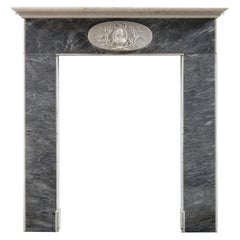 A Late Eighteenth Century Chimneypiece in Bardiglio and White Marble