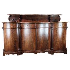 Late Empire Sideboard in Mahogany with a Curved Front from the 1840s