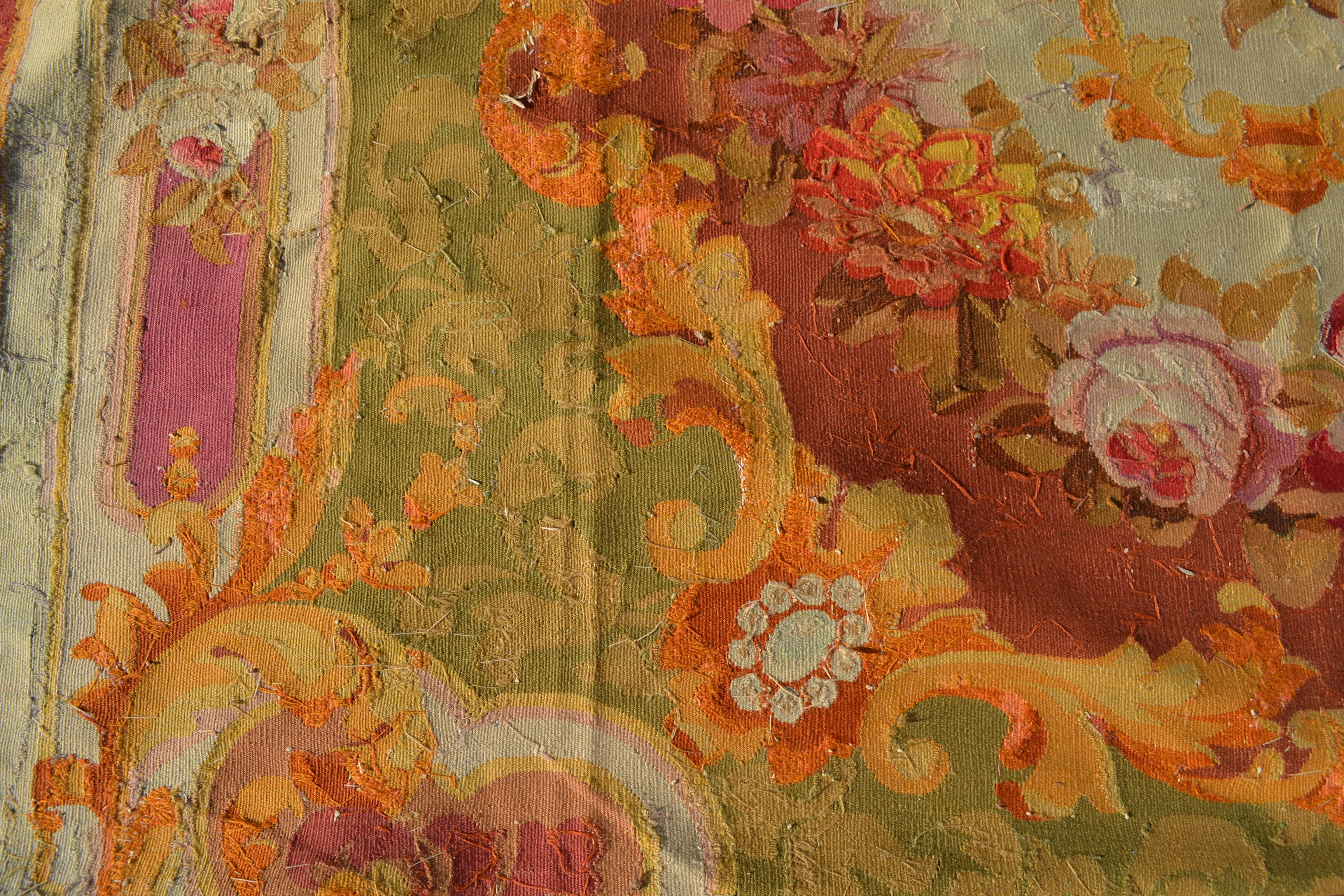 Spätfranzösischer Empire-Teppich aus Aubusson-Webstoff im Angebot 10