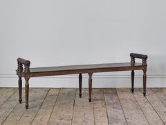 Late George III Mahogany Long Hall Bench