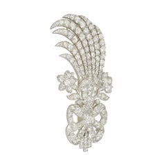 A late Georgian diamond-set aigrette brooch