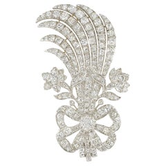 A late Georgian diamond-set aigrette brooch