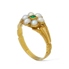 Late Georgian Pearl and Emerald Ring