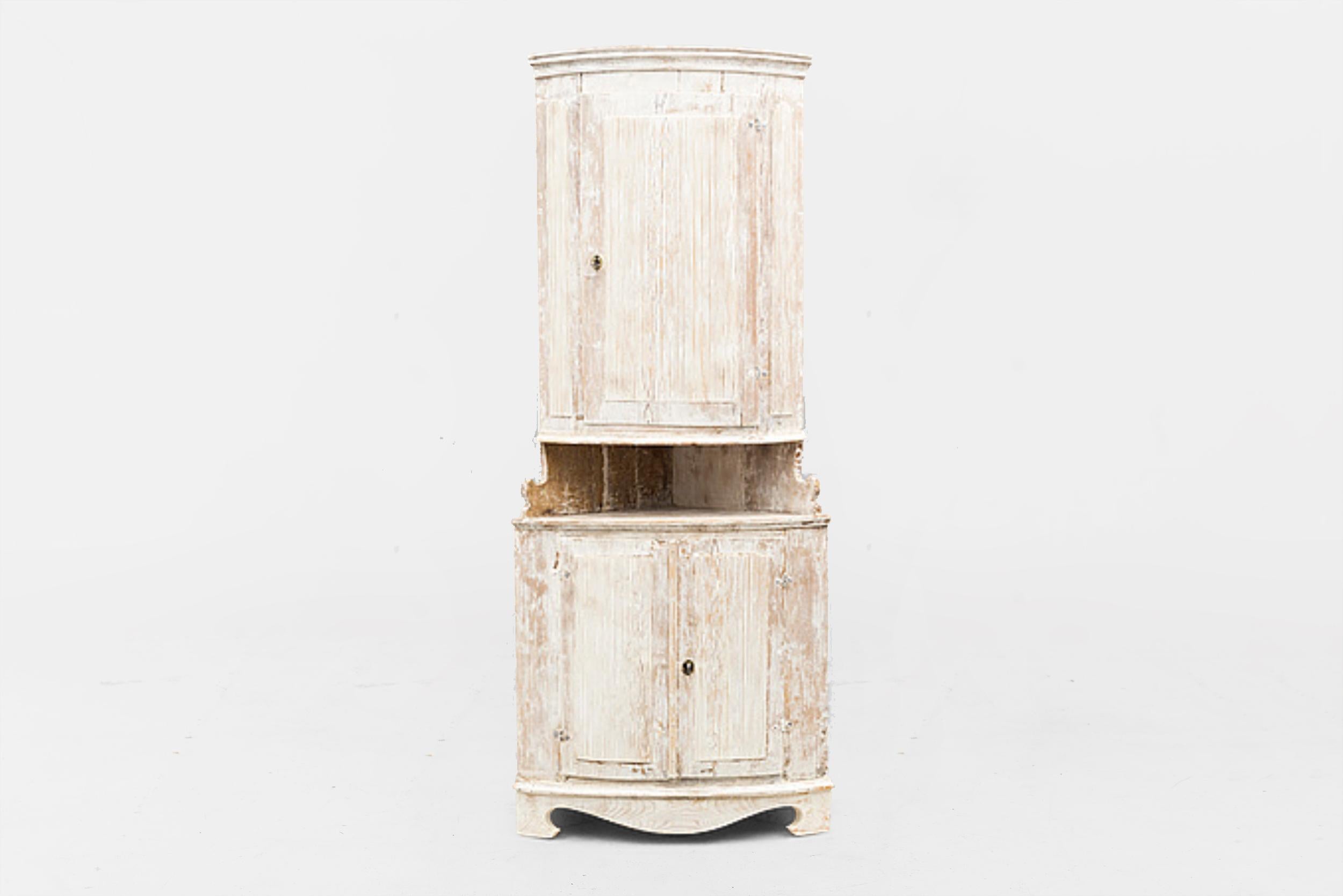 Woodwork Late Gustavian Corner Cabinet 19th Century, circa 1800