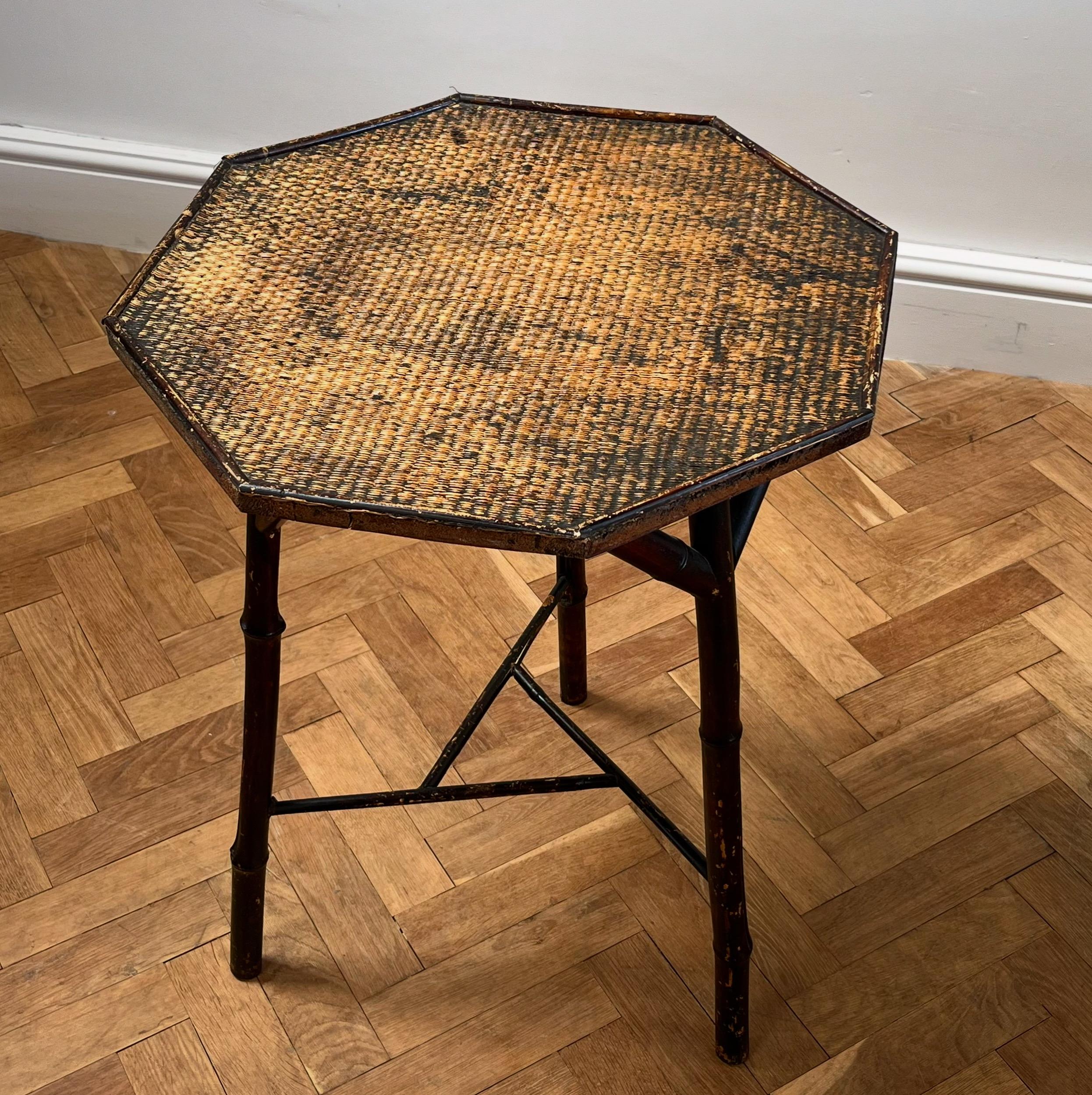 English A late nineteenth century bamboo table with tripod legs For Sale