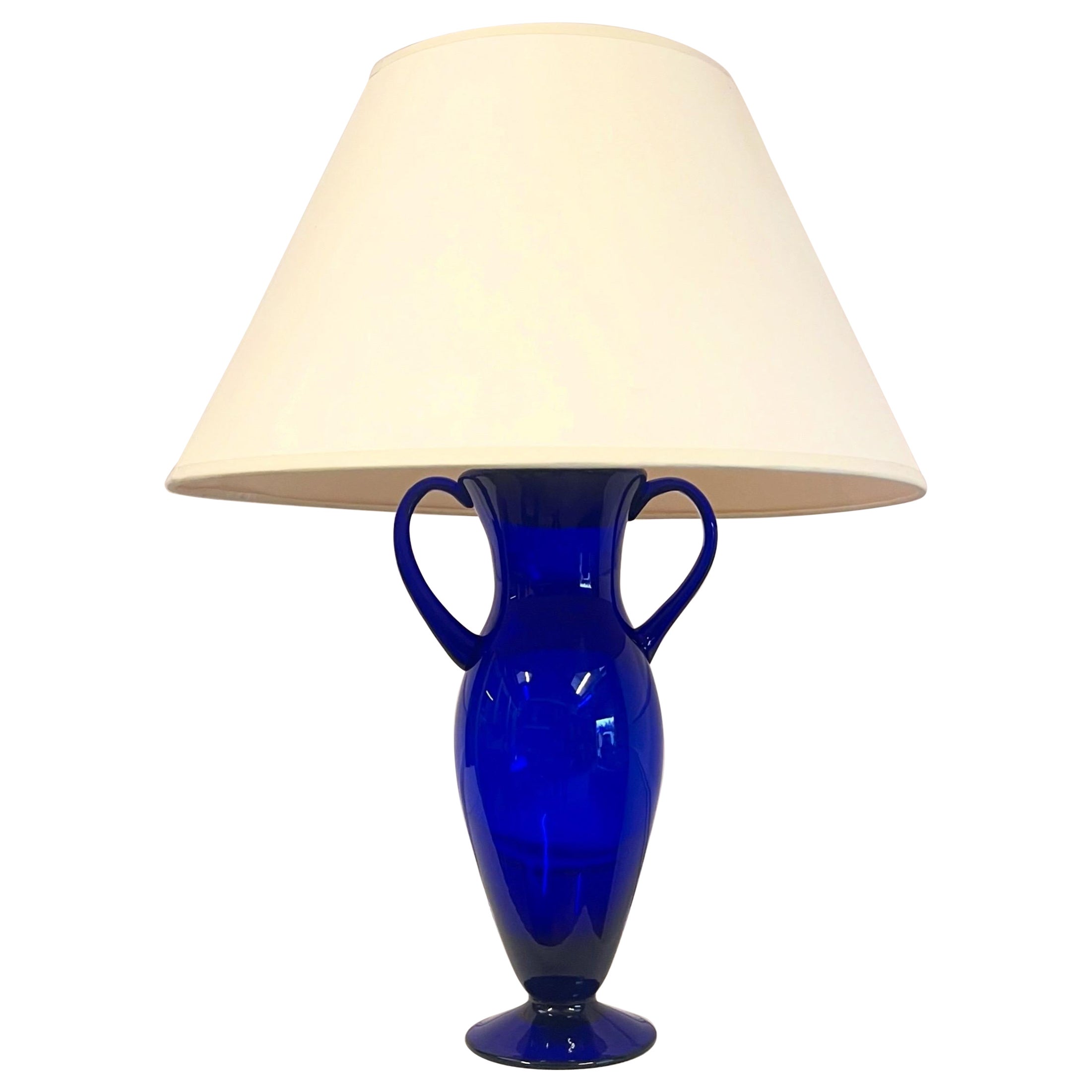 A Late Nineteenth Century Glass Amphora Lamp For Sale