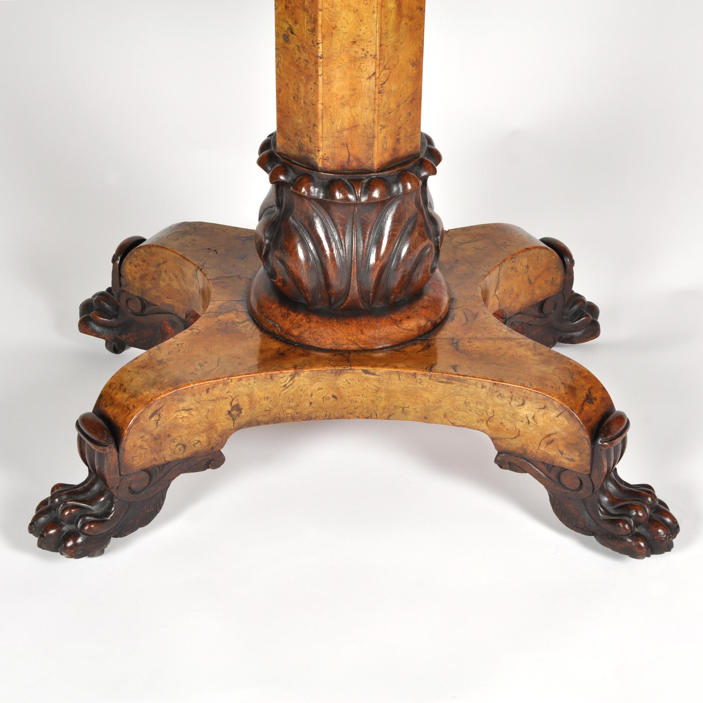 English A Late Regency Burr Elm and Oak Cross Banded Card Table For Sale
