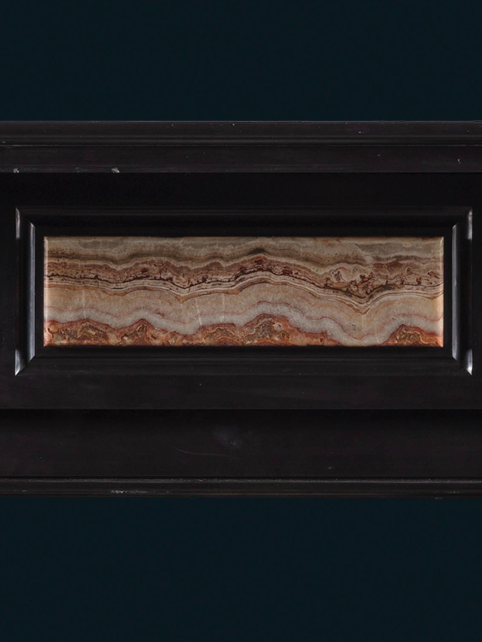 A Late Regency Chimneypiece Carved from Belgium Black Marble with Specimen Onyx For Sale 2