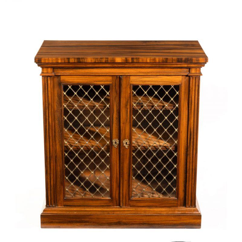 English Late Regency Gonçalo Alves Two-Door Side Cabinet Attributed to Gillows For Sale