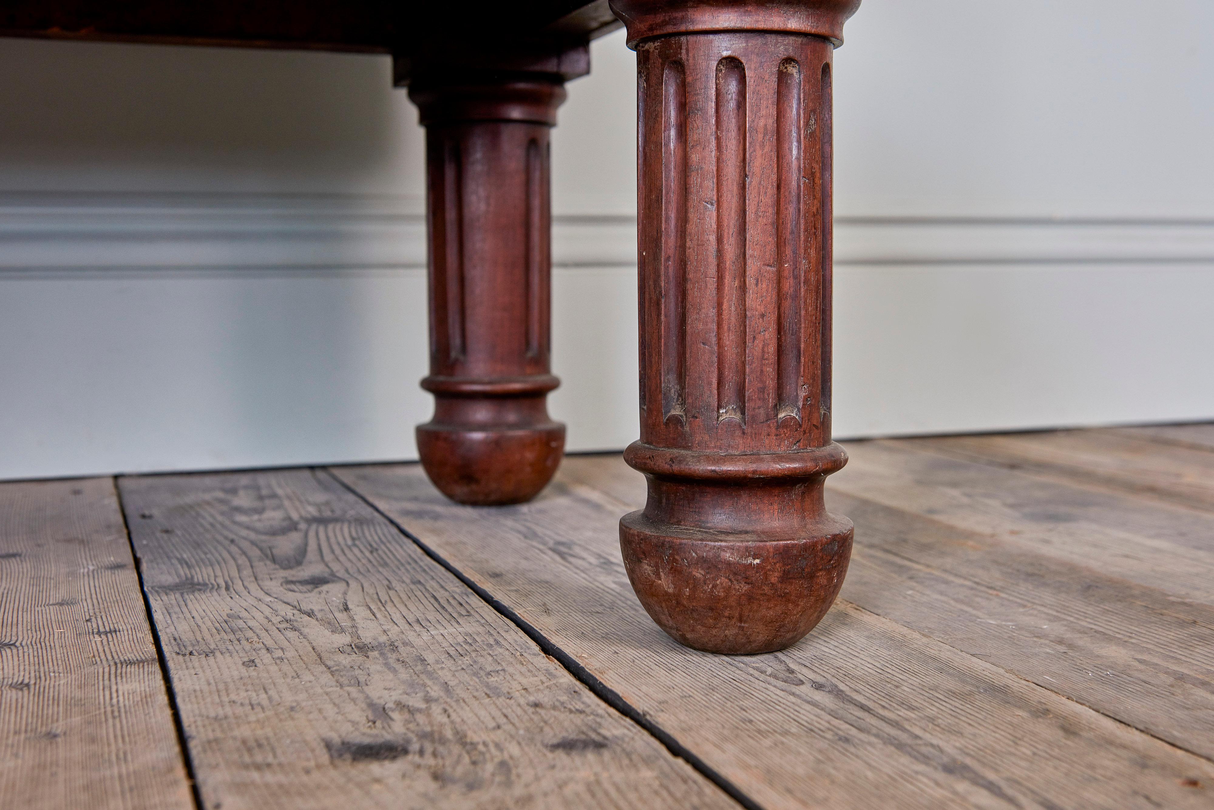 Hand-Carved Late Regency Mahogany Hall Bench For Sale