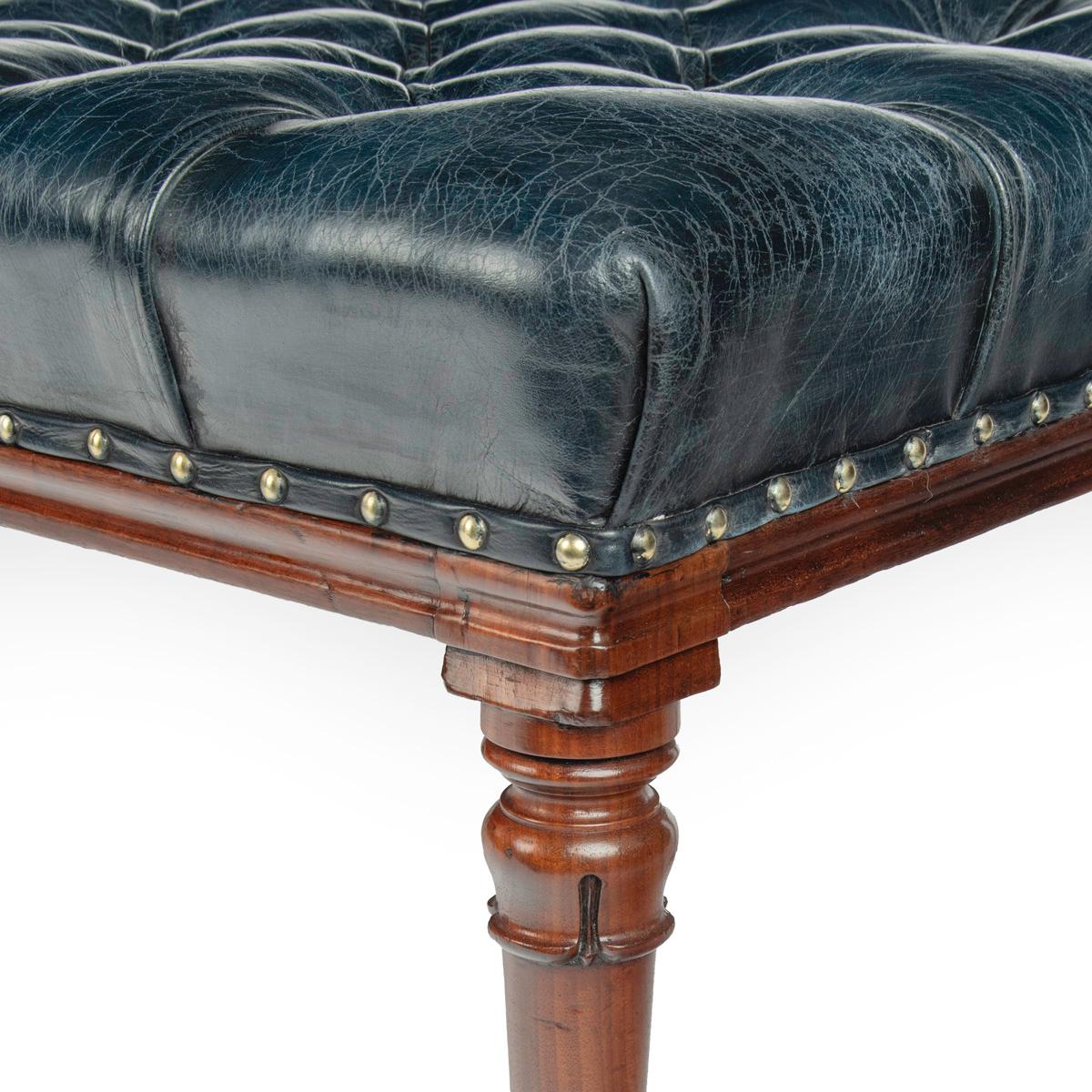 Leather A late Regency Rosewood stool For Sale