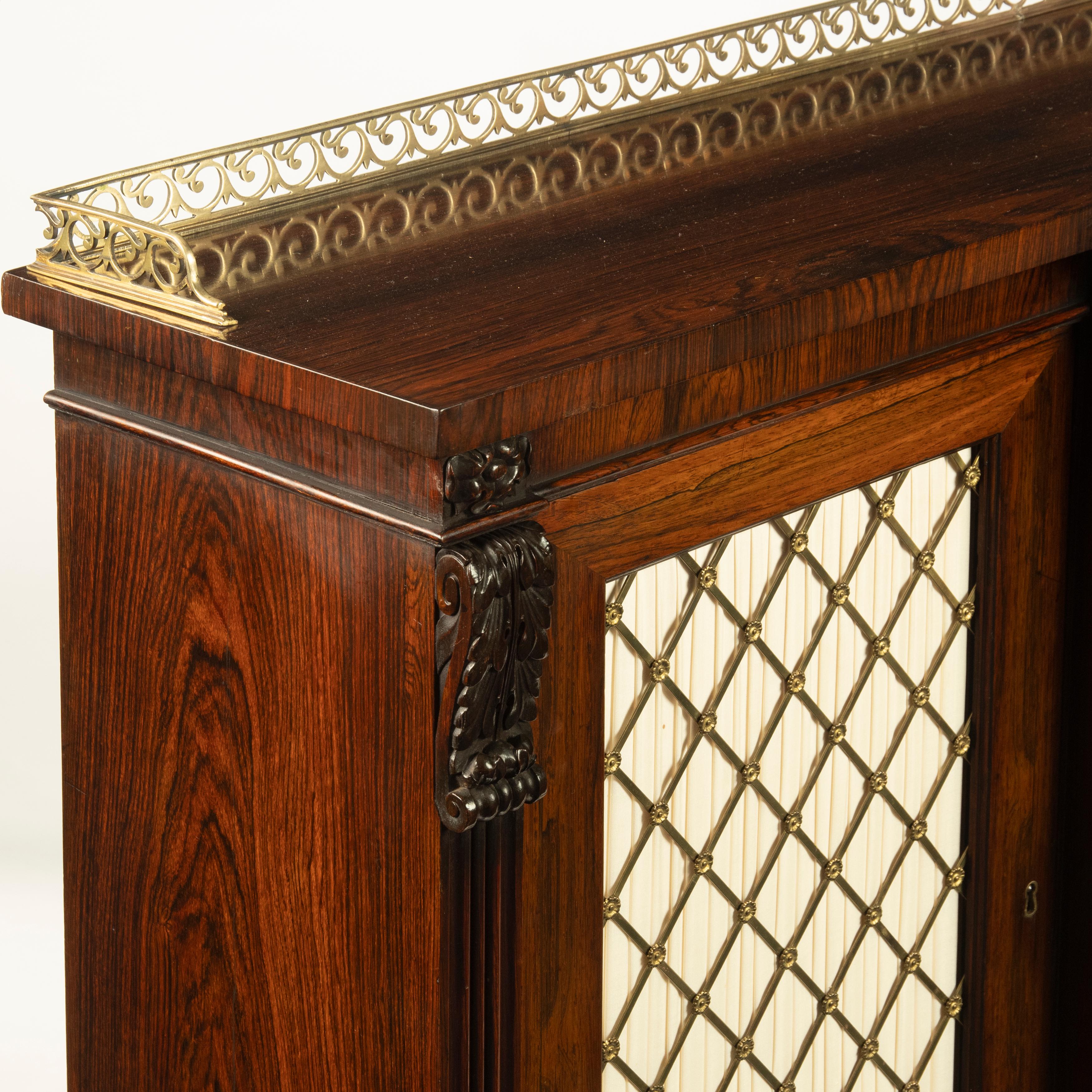 Late Regency Rosewood Breakfront Four Door Side Cabinet, Attributed to Gillows For Sale 7