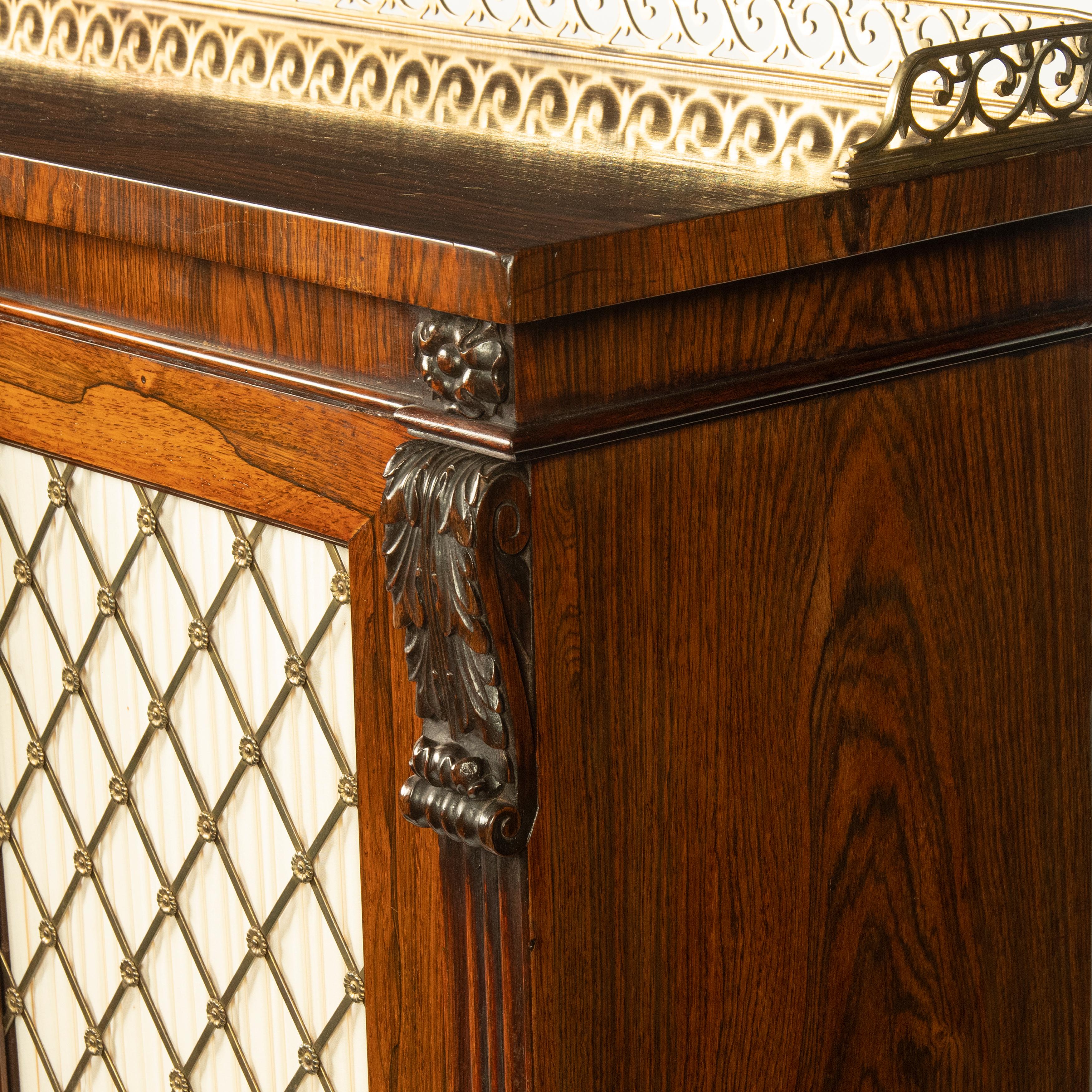 Late Regency Rosewood Breakfront Four Door Side Cabinet, Attributed to Gillows For Sale 2