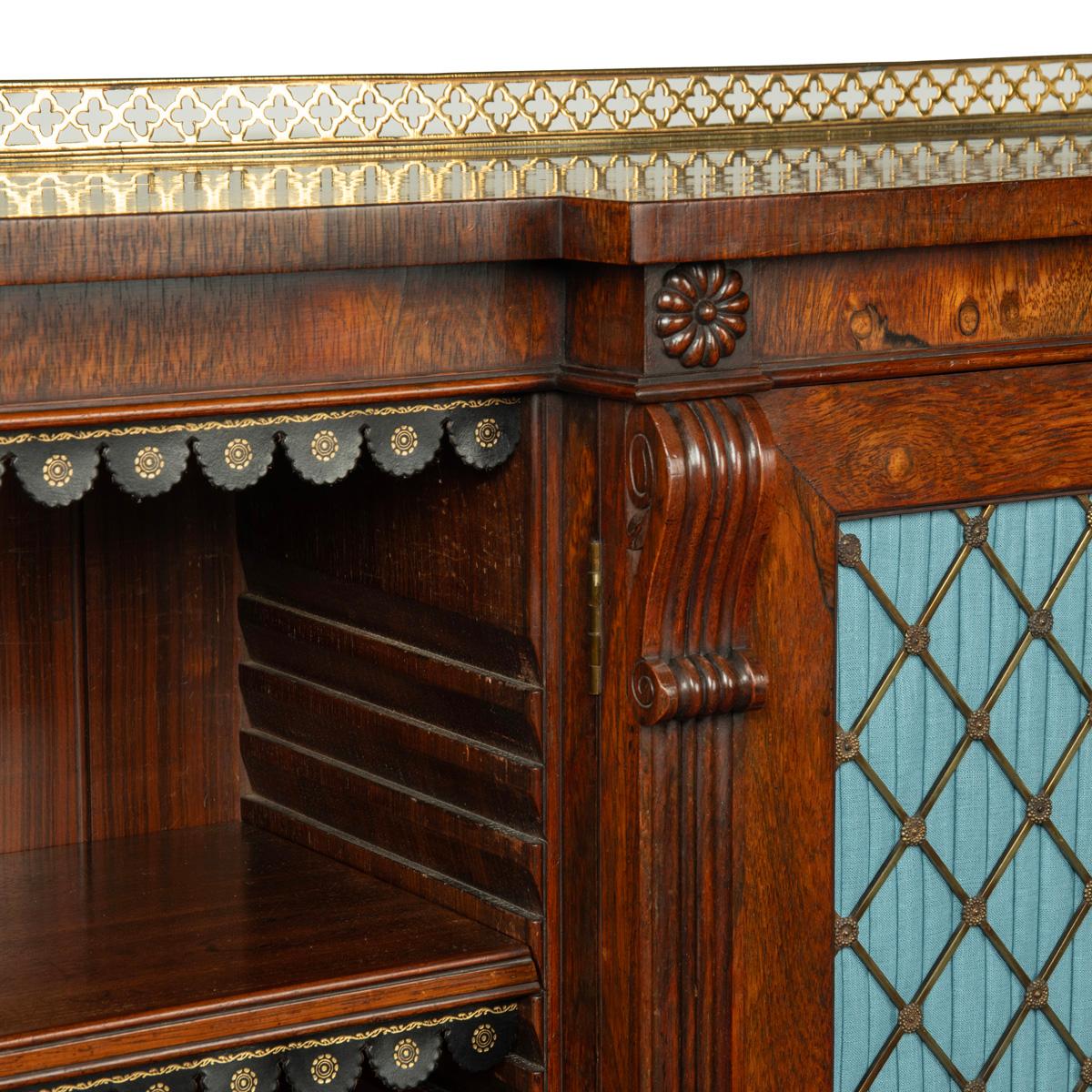 A late Regency rosewood breakfront side cabinet attributed to Gillows 2