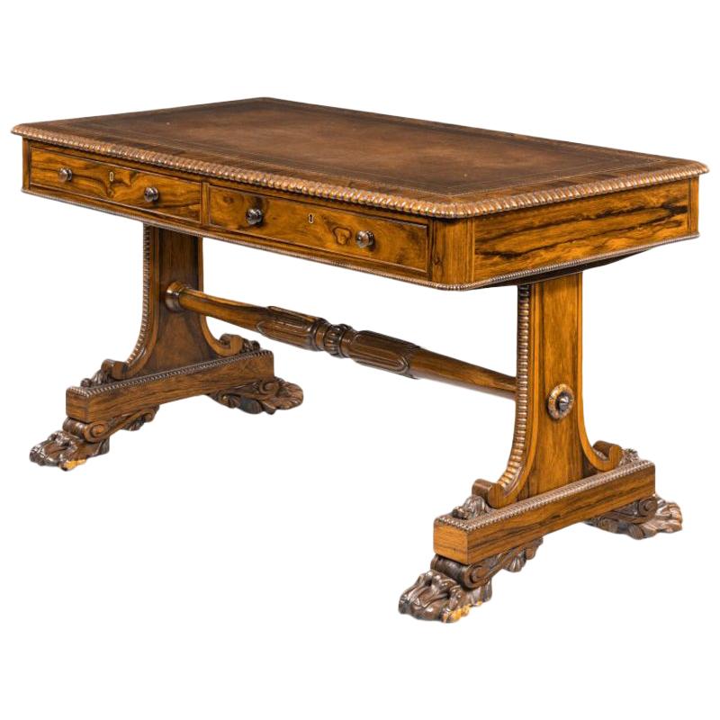 Late Regency Rosewood Free Standing Library Table by James Winter