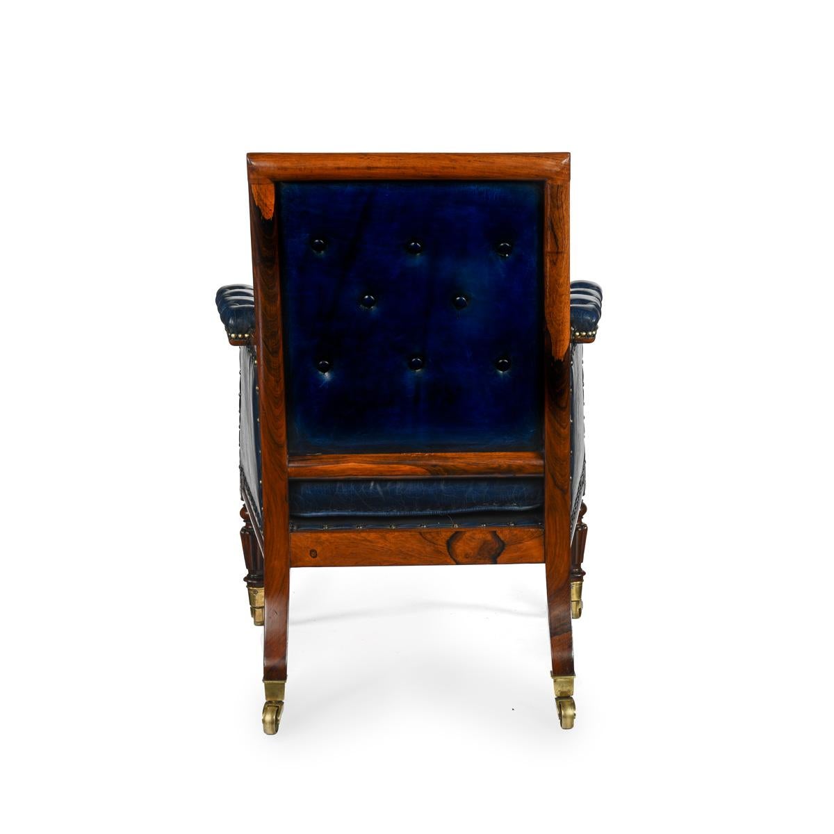 Un fino sillón Bergère de palisandro firmemente atribuido a Gillows, c.1830 Regencia en venta