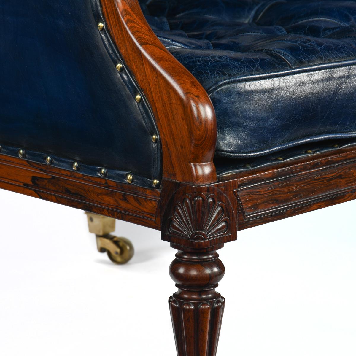 Un fino sillón Bergère de palisandro firmemente atribuido a Gillows, c.1830 en venta 1