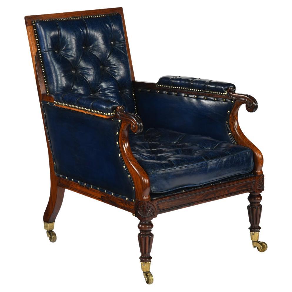 A Fine Rosewood Bergère Armchair Firmly Attributed to Gillows, c.1830