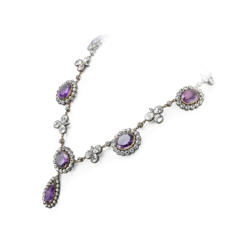 Late Victorian Amethyst and Rock Crystal Necklace For Sale at 1stDibs