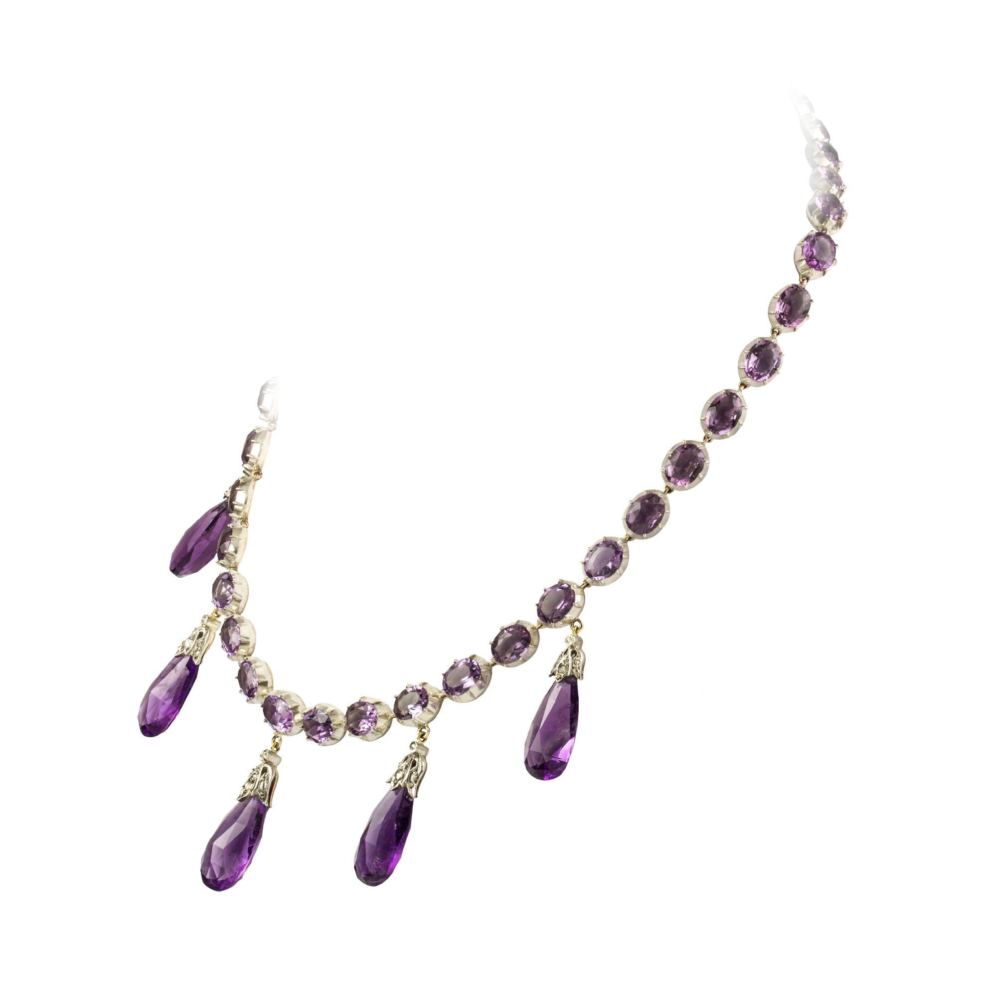 amethyst necklace and earring set