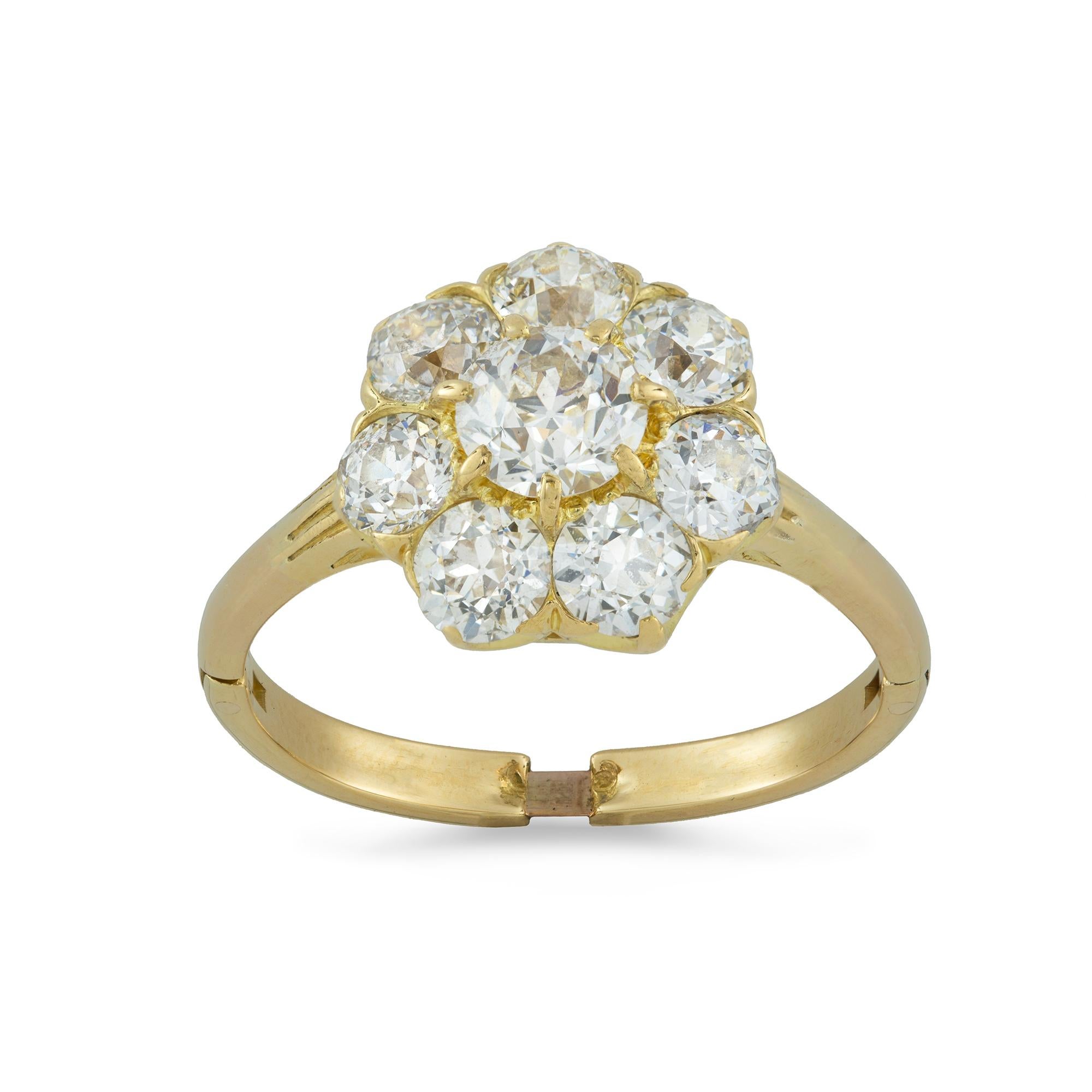 Late Victorian Late-Victorian Diamond Cluster Ring