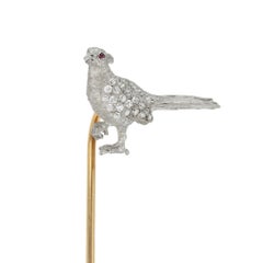 A Late Victorian Diamond-set Pheasant Stick-pin